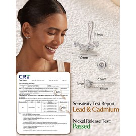 ADRAMARA Sterling Silver Ear Jacket Earrings Cubic Zirconia Front & Back Statement Stud Earrings Hypoallergenic 14K Gold Plated Huggie Hoop Jewelry Gift for Women