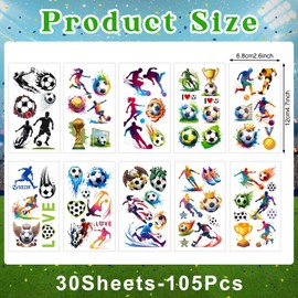 360 Pcs Soccer Temporary Tattoos for Kids Boys, Washable Fake Soccer Tattoos for Europa World Cup Goodie Bag Stuffers, Soccer Team Gifts for Teens and Adults