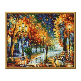 Schipper 609240910 Paint by Numbers - Walk in Autumn - Painting Pictures for Adults, Includes Brush and Acrylic Paints, 24 x 30 cm