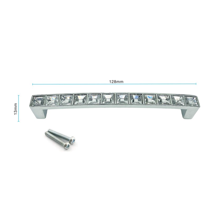Micro Trader 4x Crystal Cabinet Pull Handle Bar Drawer Cabinet