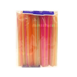 FOREVERIE 500 Count Standard Plastic Drinking Straws Bendable Disposable Bulk Pack, 0.24 Inch/6 mm Calibre, 8.27 Inches/21cm Length, Soft Translucent Multiple Light Colors Mixed