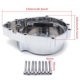 HONGK For 2003-2004 Kawasaki ZX-6R/ZX636 Chrome Clear Left Engine Stator Cover Ninja