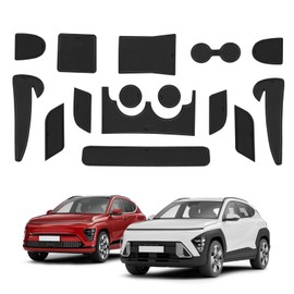ECOZEN For Hyundai Kona SX2 Hybird (Electronic Petrol) 2024 2025 Non-Slip Mats Rubber Mats Door Seam Mats for Centre Console, Cup Holder, Storage Compartment, Door Seams, Shock Absorption, Protection