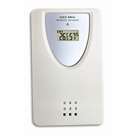 TFA Dostmann Thermo-Hygro Transmitter, 30.3195, Replacement Transmitter for TFA Radio Stations 30.3049 | 35.1152, for Climate Control, with Display, White