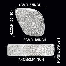 TOMALL Bling Gear Shift Knob Cover Compatible with VW Jetta Beetle Atlas Tiguan Bling Shift Panel Trim Shiny Accessory Interior Shift Gear Lever Cover with Crystal Rhinestones Decorations for Car