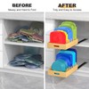 Housolution Pull Out Food Container Lid Organizer with Sliding Rail,
