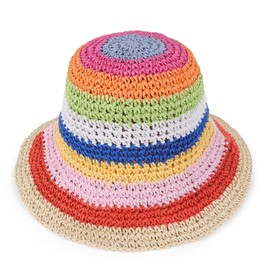 Straw Sun Hats for Women - Packable Foldable Straw Beach Hat Ladies Summer Crochet Bucket Hat UV Protection