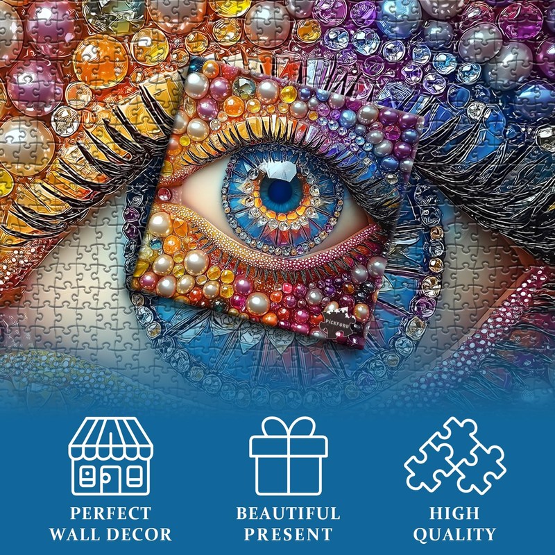 Impossible Puzzles for Adults1000 Pieces, Eye Colorful Gradient Crystal Diamond