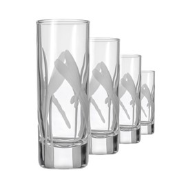Rolf Glass Dragonfly Shot Glass | 2.5oz Engraved Glass Cordial | Elegant Spring Design | Lead-Free and Diamond-Wheel-Engraved | Made in the USA | Set of 4