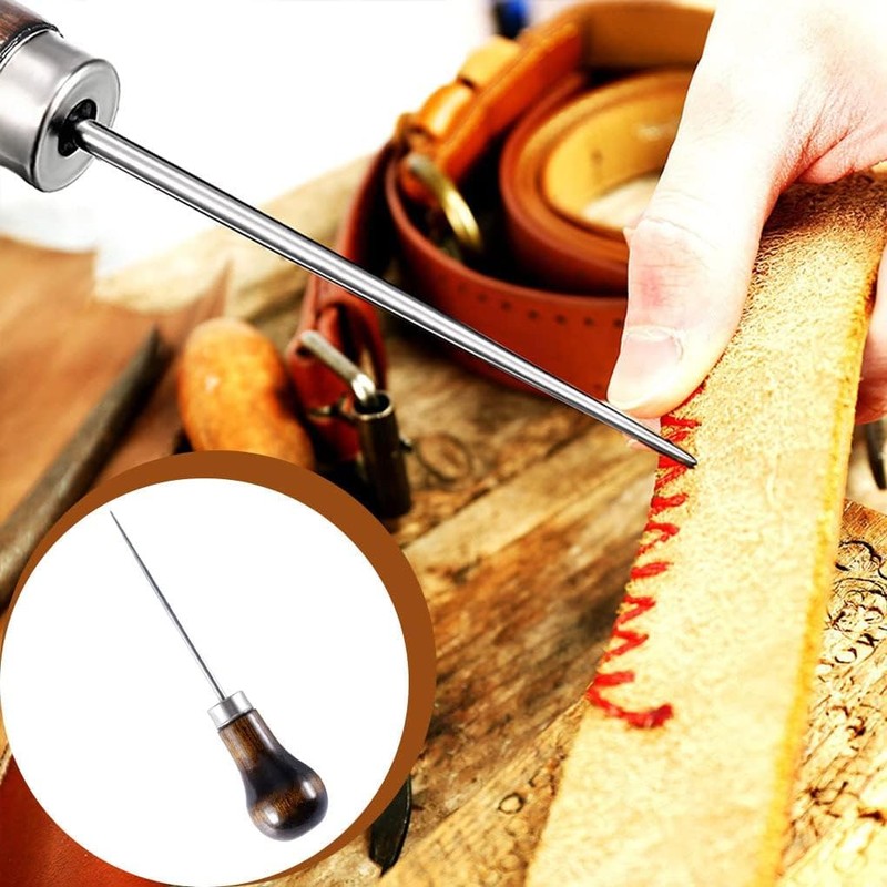 2 Pack Handwork Sewing Awl, Gourd-Shaped Tailors Awl, Professional Awl