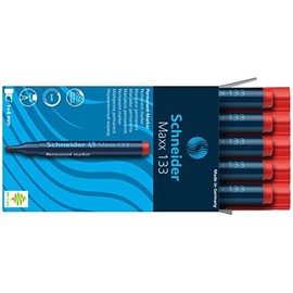 Marcador permanente Schneider maxx 133 punta biselada 1-4mm rojo