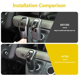 Bekantogy Car Shift Handle Cover Compatible for Land Rover Defender 90 110 130 2020-2023 Shifter Gear Shift Knob Cover Shift Knob Protective Cover Gear Shift Knobs Trim (Matte Black)