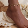 Frigotine Dainty Gold Shell Pearl Charm Ankle Bracelet for Women