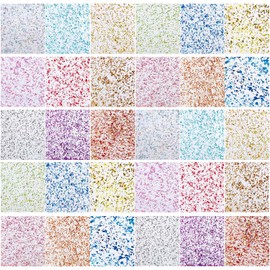 Suzile 30 Pcs Glitter Acrylic Sheets 1/8 Inch Thick Colorful Acrylic Sheets for Laser Cutting and Engraving 6" x 6" Confetti Cast Sparkly Decoration for Laser Engraving DIY Crafts Decorations