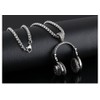 PAURO Men's Stainless Steel Music Headset DJ Headphone Pendant Biker