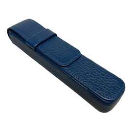 PERRÉ | Estuche Porta Pluma en Piel Genuina. Puedes ser Personalizado con grabado de Iniciales | Elegante lapicera de bolsillo para plumas, bolígrafos o plumas fuente (Azul rey)