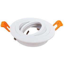 BRENDAXIN 2 Round White (3.6 inches), GU10 Downlight housing, Inlaid Socket LED Ceiling Light Frame, Suitable for /MR16/GU10 Bulb Frame, 75mm Aperture, Adjustable Illumination Angle, Replaceable Bulb