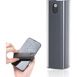 All In One Portable Screen Cleaner Spray Microfiber Wipe Cleaning Kit Black