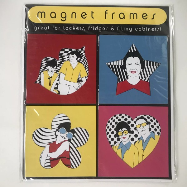 Set Of 4 Magnetic Fridge Picture Frames - Heart Star