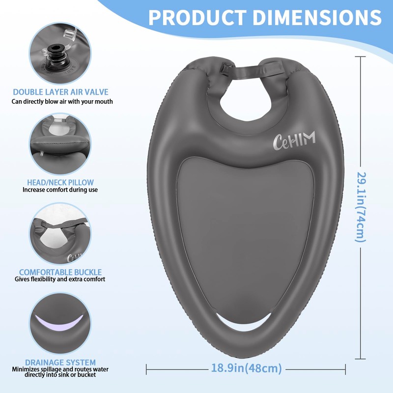 Cehim Inflatable Shampoo Basin - Portable Shampoo Bowl, Hair Washing