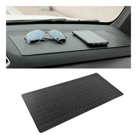 Car Dashboard Anti-Slip Sticky Pad, 15.7"x 7.8" Non-Slip Heat Resistant Rubber Mat, Auto Accessories for Home Office, Strong Adhesive Anti Slide Pad for Phones, Sunglasses, Keys (Black/Car)