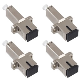 Duogalia 4 paquetes SC hembra a LC hembra adaptador de fibra óptica híbrido Simplex multimodo/monomodo óptico tipo brida