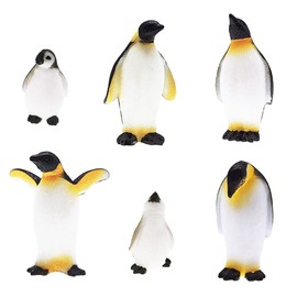 MAOMIA 6 piezas lindo pingüino de animales del océano para niños, figuras de pingüino colección Set de juego de decoración para pastel de pingüino