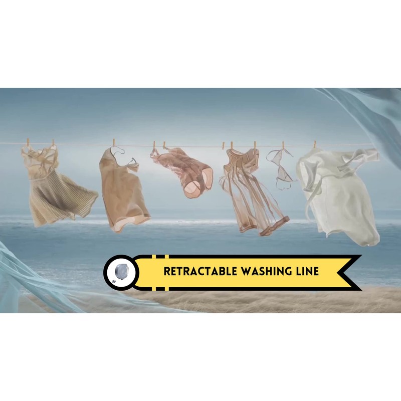Retractable Washing Line Heavy Duty Grey Weather Resistant Indoor and