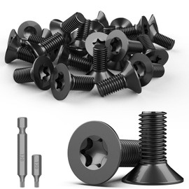 TXXATX Pack of 30 Countersunk Screws M4 Stainless Steel A2 V2A Countersunk Torx Screws M4 x 12 mm Machine Screws Black Screw Furniture Screws Stainless Steel Screws Flat Head Screws with T20 Torx Bit