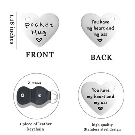 Boyfriend Birthday Gifts for Wife Husband Valentines Day Gifts for Wife Him Boyfriend Funny Keychain Gifts for Couple Husband Anniversary Engagement Gifts Her Him Bride Pocket Hug Heart