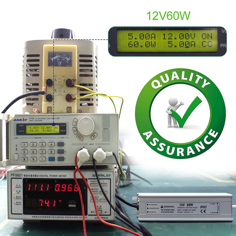 Bingotec 60W 12 Volt LED Power Supply, Waterproof IP67 LED