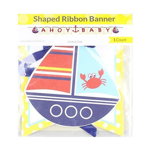 Creative Converting Shaped Ribbon Banner Ahoy Baby