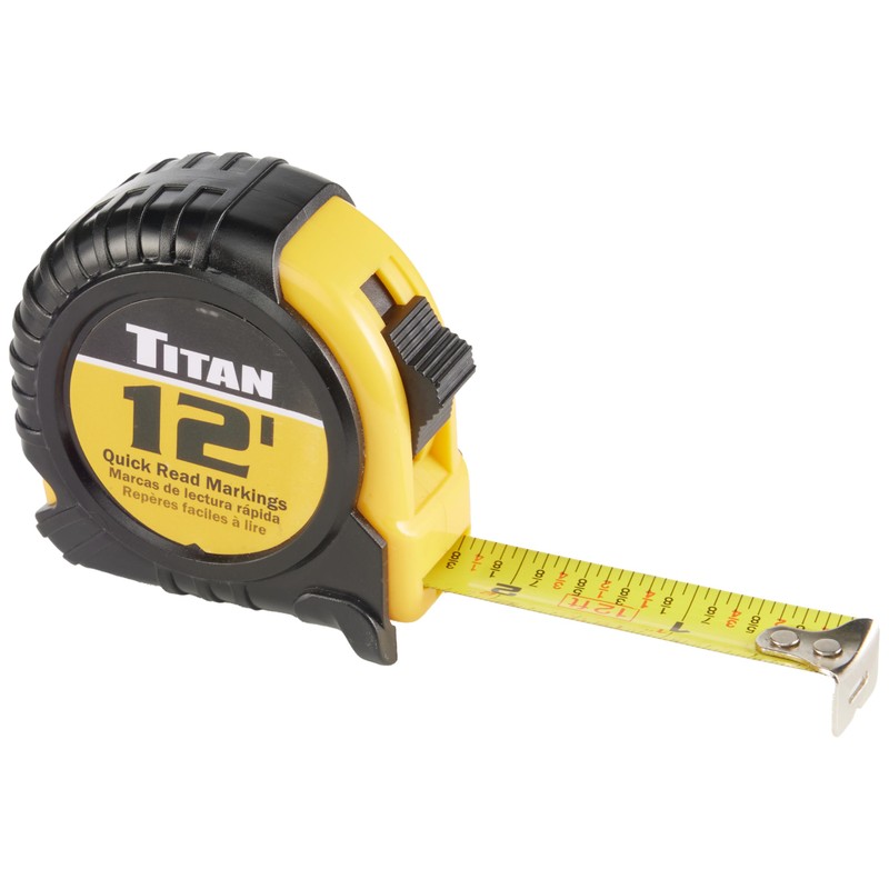 Titan 10904 Tape Measure with Easy-Read Standard Markings and Durable