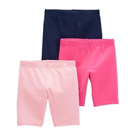 Simple Joys by Carter's Baby Girls' 3-Pack Bike Shorts, Pink/Navy, 4T
