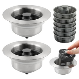 Serveyou 2pcs Kitchen Sink Drain Strainer,Kitchen Sink Stopper,Kitchen Sink Stoppers and Drain Stop,Kitchen Sink Food Catcher,Suitable for Home,Hotel
