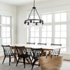 OTeedo 6-Light Farmhouse Wagon Wheel Chandeliers for Dining Room,24" Black