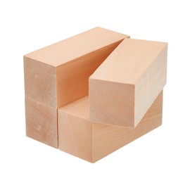 sourcing map 4Pcs Basswood Carving Block, 1.6"x1.6"x4" Square Wooden Dowels Blocks Wood Pieces for DIY, Arts Decoration, Crafts Whittling, Hand Carved