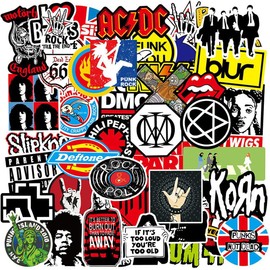Aufkleber Sticker Set 100 Stück Rock Band Punk Aufkleber Heavy Metal Punk Musik Band Wasserdicht Vinyl Stickers Bomb für Auto Motorräder Skateboard Scooter Laptop Koffer Helm