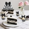 MAJCL Elegant Black Bow Party Decorations Set - Black &