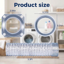 Magnetic Dryer Vent Coupling Kit, 4 Inch, Quick Connect Connector with Duct Hose and 2 Clamps, Airtight Seal (180°Magnetic Self-Aligning)
