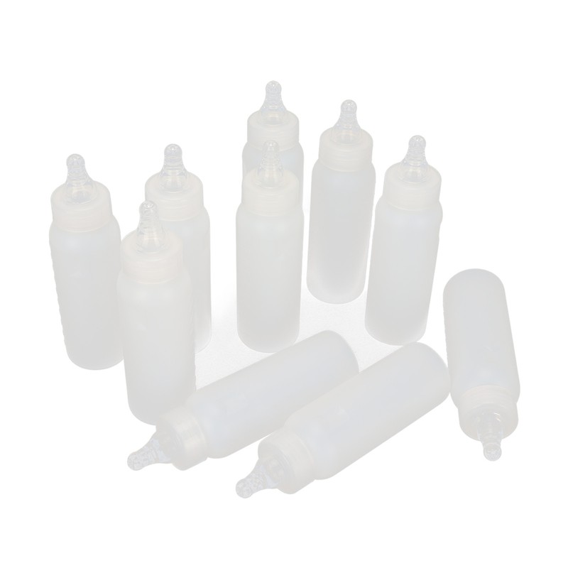 10pcs Small Animal Feeding Bottle Soft Silicone Nipple Thickened Pet