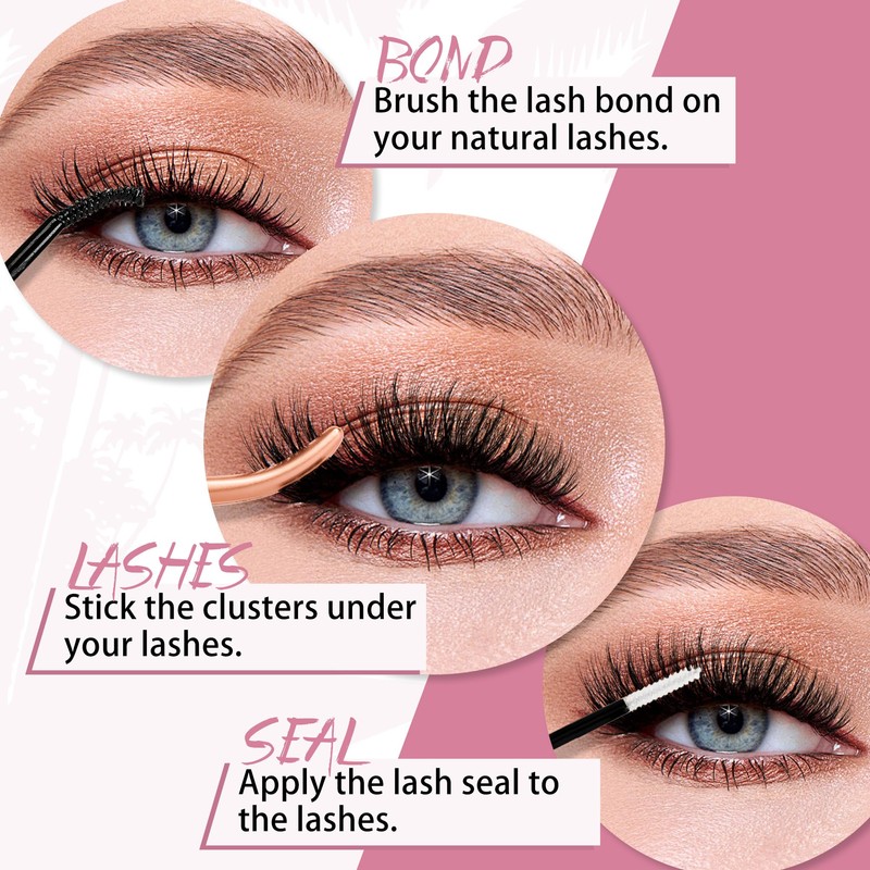 Mayhug Eyelash Extensions, 3D Fluffy Eyelash Extensions, 144 Pieces, False