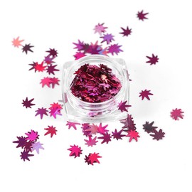 minkissy Manicure Sequins 12pcs Maple Design Shining Pieces Nail Art Supplies for Party Stage