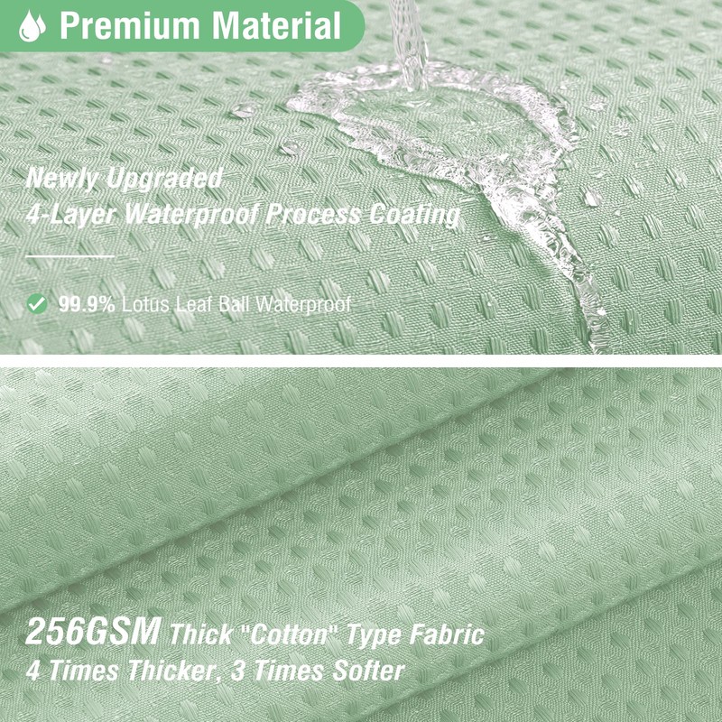 Dynamene Mint Green Fabric Shower Curtain - Waffle Weave Textured