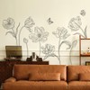 Creative 3D Black Flower Wall Decals Boho 8 Tulip Flowers