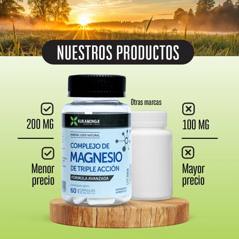 Complejo De Magnesio 60 Cápsulas De 500 Mg Magnesio Complex
