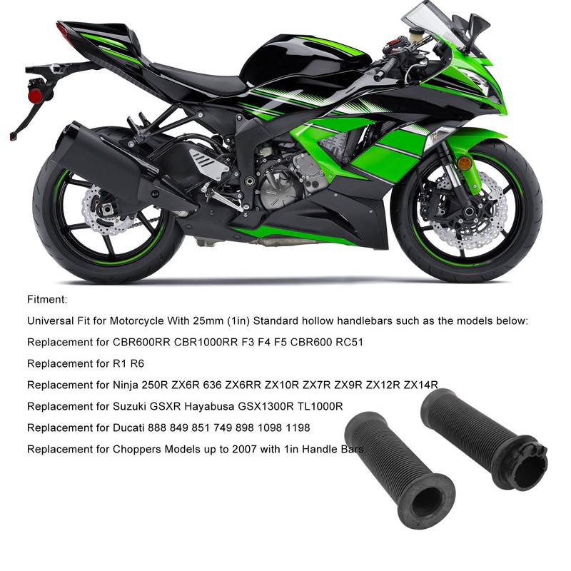 2pcs 25mm/28mm Motorcycle Hand Grip Left Right Comfortable Universal Throttle