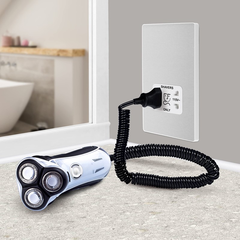 BG Electrical Evolve Dual Voltage Shaver Socket, 115/240V