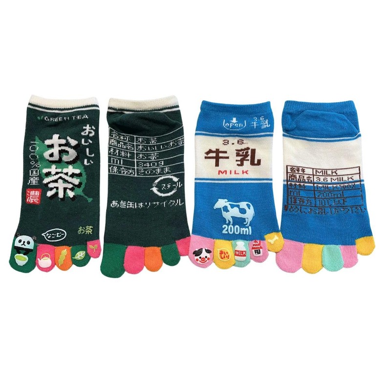 [Mode Select] Women's 5 Toe Socks, Characters, 2 Pairs Set,
