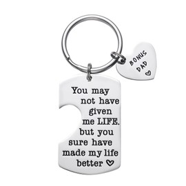 Melix Home Stepdad Keychain Dad Gifts You May Not Have Given Me Life But You Sure Have Made Me Life Better Gift for Stepdad (You May Not Have Given Me Life But You Sure Have Made My Life Better)